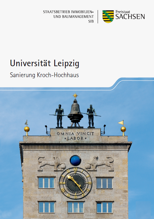 Titelbild Faltblatt Universität Leipzig, Kroch-Hochhaus