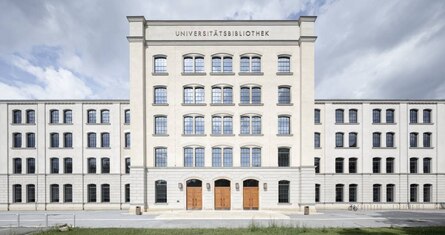 Fassadenansicht Zentrale Universitätsbibliothek konzentrierte Unterbringung, Alte Aktienspinnerei