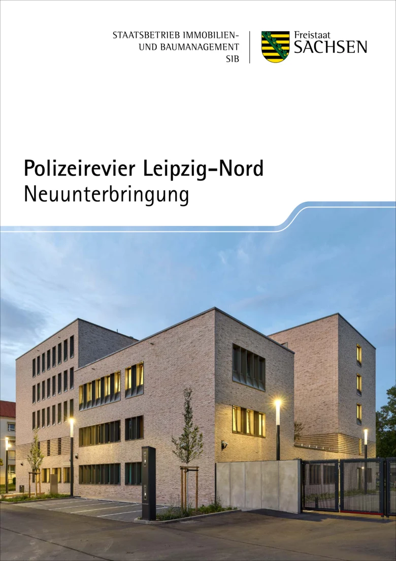 Titelseite des Faltblattes zum Neubau für das Polizeirevier Leipzig-Nord