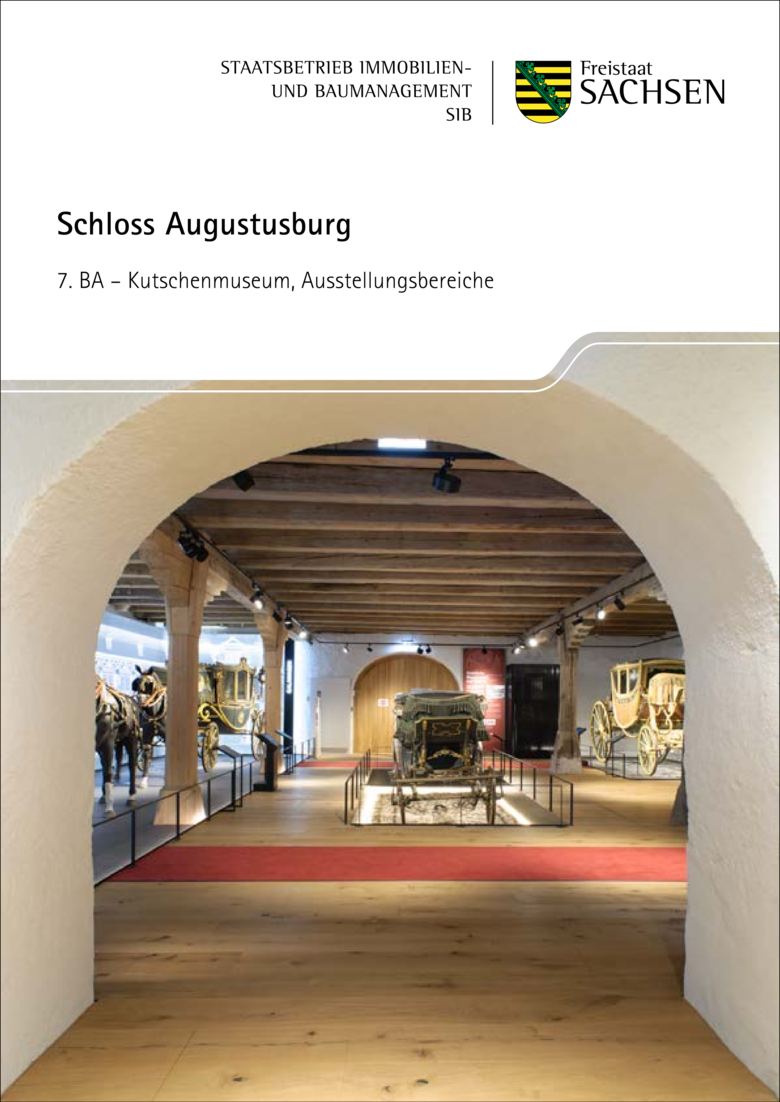 Titelseite des Faltblattes mit den Ausstellungsbereichen