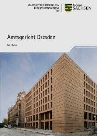 Faltblatt Titelbild Amtsgericht Dresden - Neubau