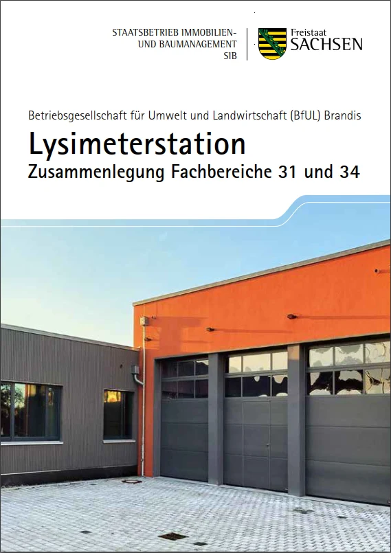Titelbild des Faltblatts Betriebsgesellschaft f&uuml;r Umwelt und Landwirtschaft (BfUL) Brandis  - Lysimeterstation