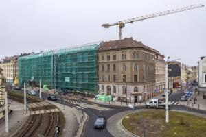 Baustellenansicht - der neue Senckenberg-Campus entsteht am Standort Bahnhofstraße/Jakobstraße in Görlitz