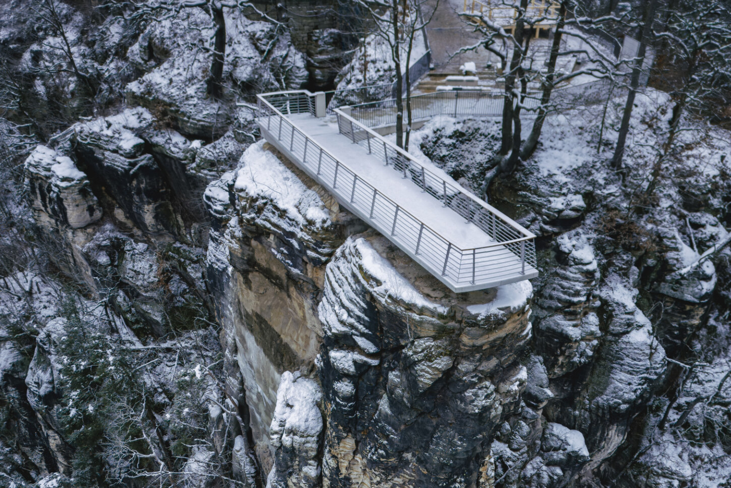 Neue Aussichtsplattform auf dem Basteifelsen in der Sächsischen Schweiz