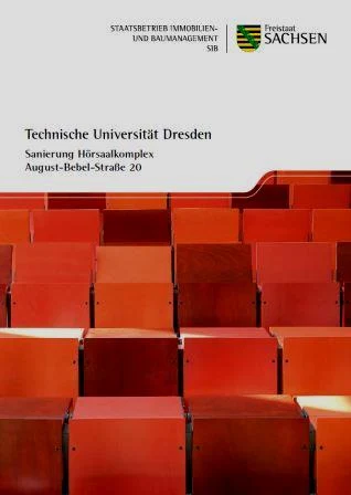 Titelbild Faltblatt Technische Universit&auml;t Dresden - Sanierung H&ouml;rsaalkomplex August-Bebel-Stra&szlig;e 20