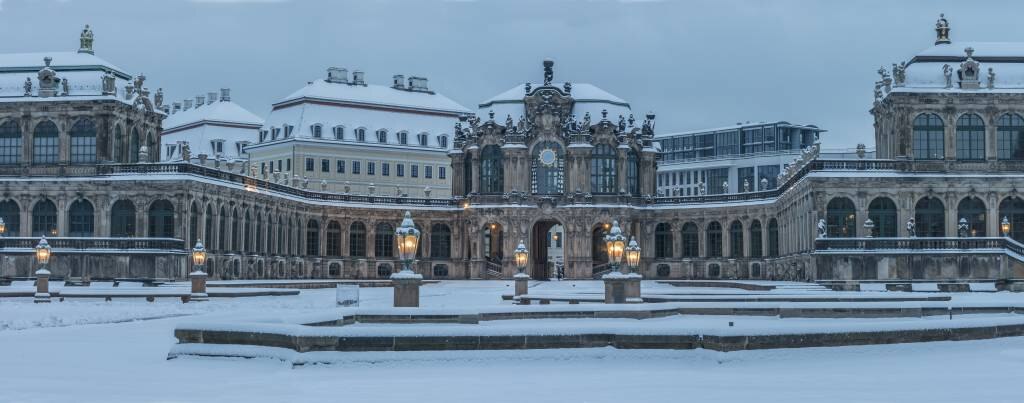 Der Dresdner Zwinger im Schnee