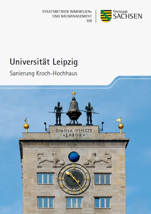 Titelbild Faltblatt Universit&auml;t Leipzig, Kroch-Hochhaus