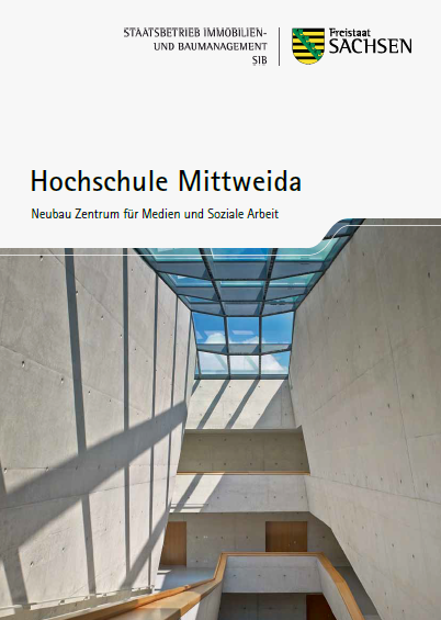 Titelbild Faltblatt Hochschule Mittweida - Neubau Zentrum für Medien und Soziale Arbeit