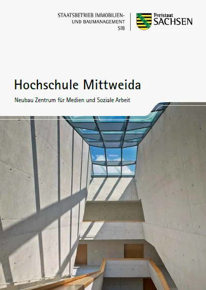 Titelbild Faltblatt Hochschule Mittweida - Neubau Zentrum f&uuml;r Medien und Soziale Arbeit