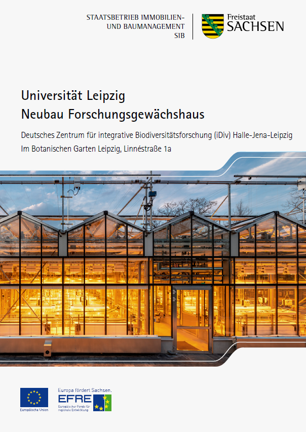 Titelbild Faltblatt Universität Leipzig Neubau Forschungsgewächshaus